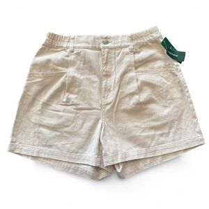 New Simon's Twik women's light cream organic cotton high rise shorts Size L